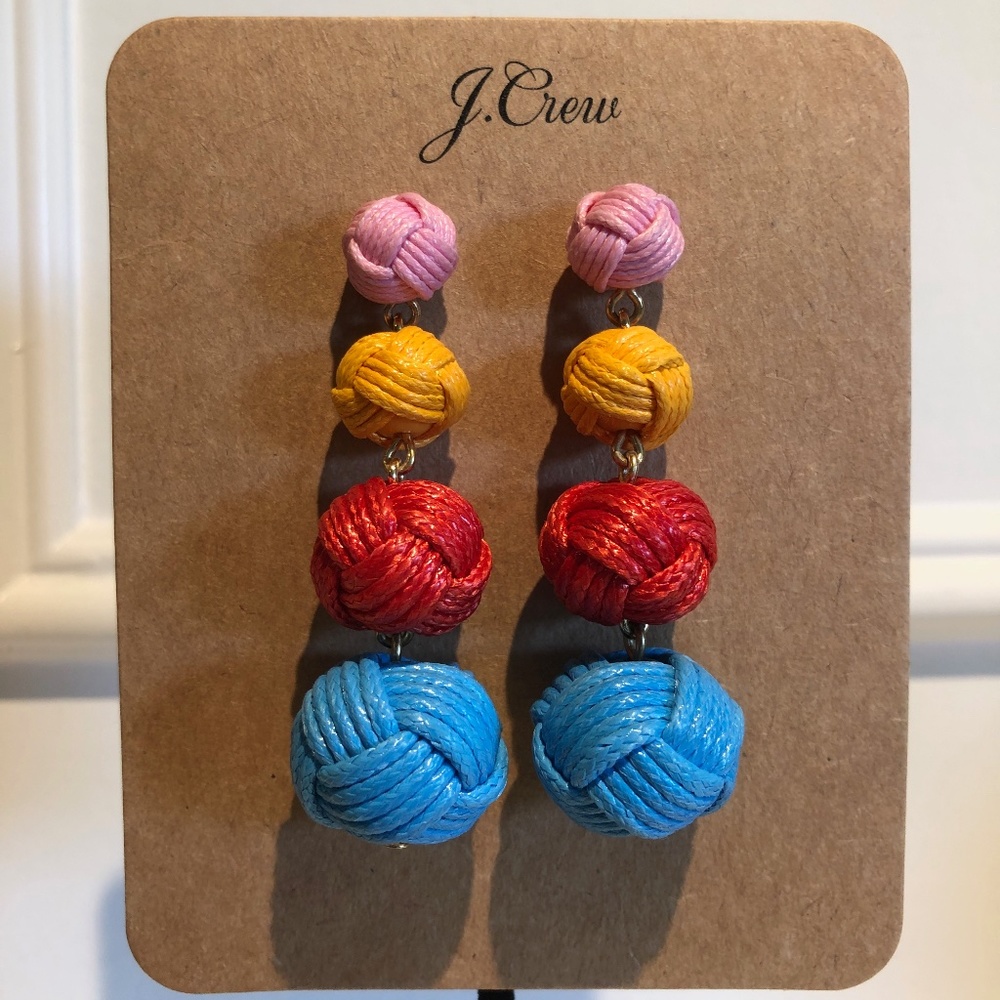 J. Crew Colorful Love Knot Drop Earrings